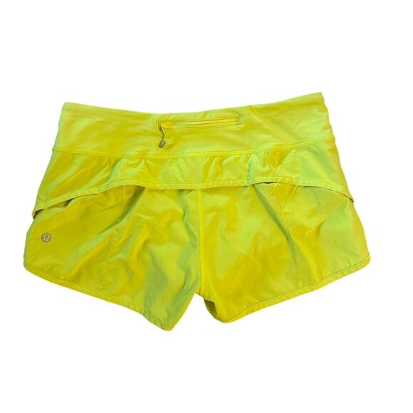 Women 4 Lululemon Speed Up Yellow Running Shorts Lightweight Lined Gym - Picture 4 of 5